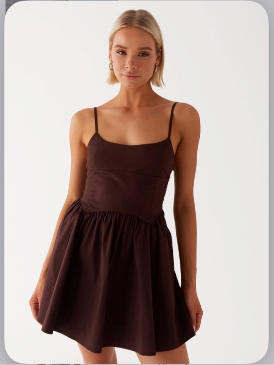 Peppermayo Dresses & Skirts - Peppermayo Brown Spaghetti-Strap Mini Dress